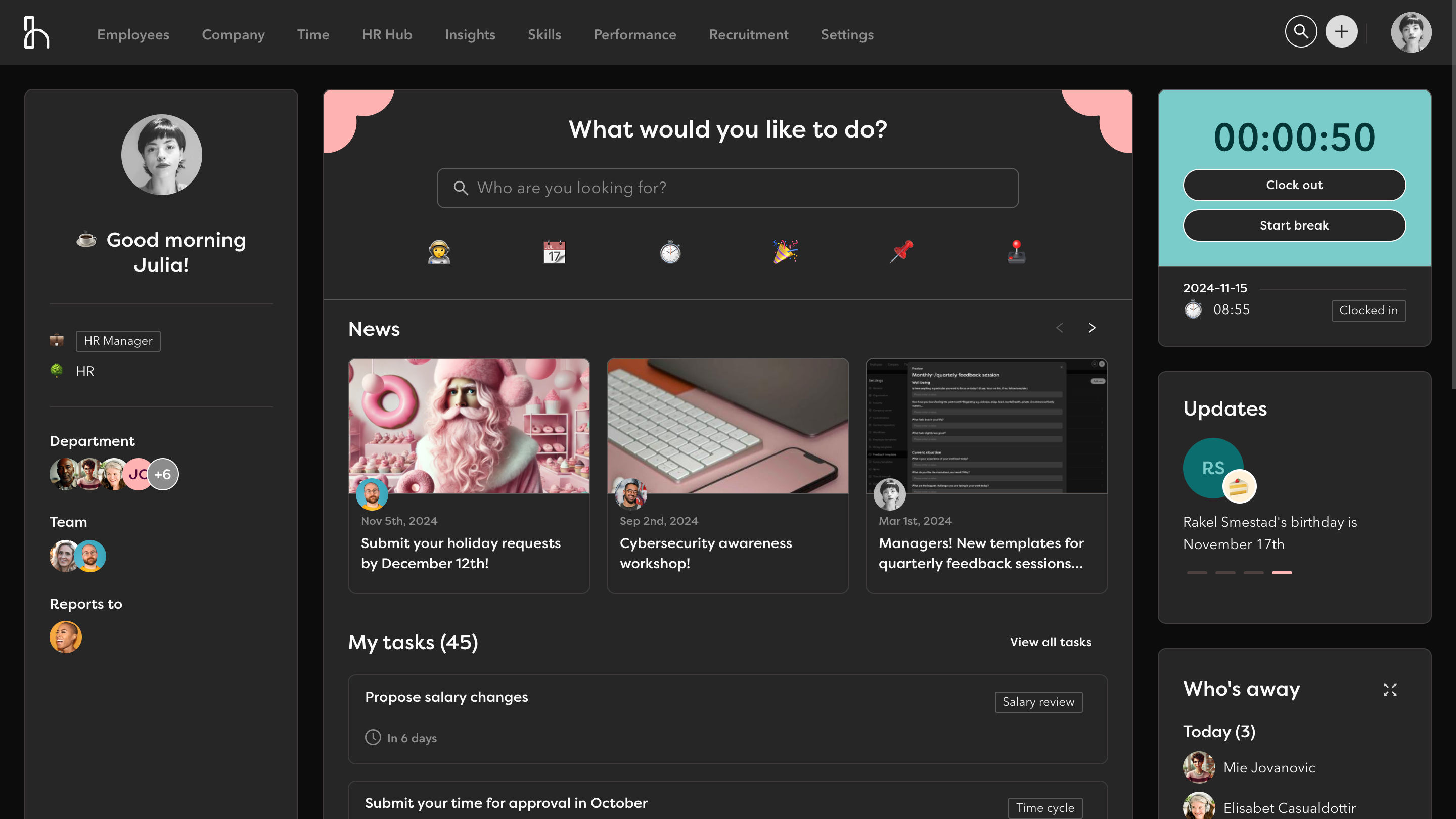 Recruiter dashboard homepage screenshot